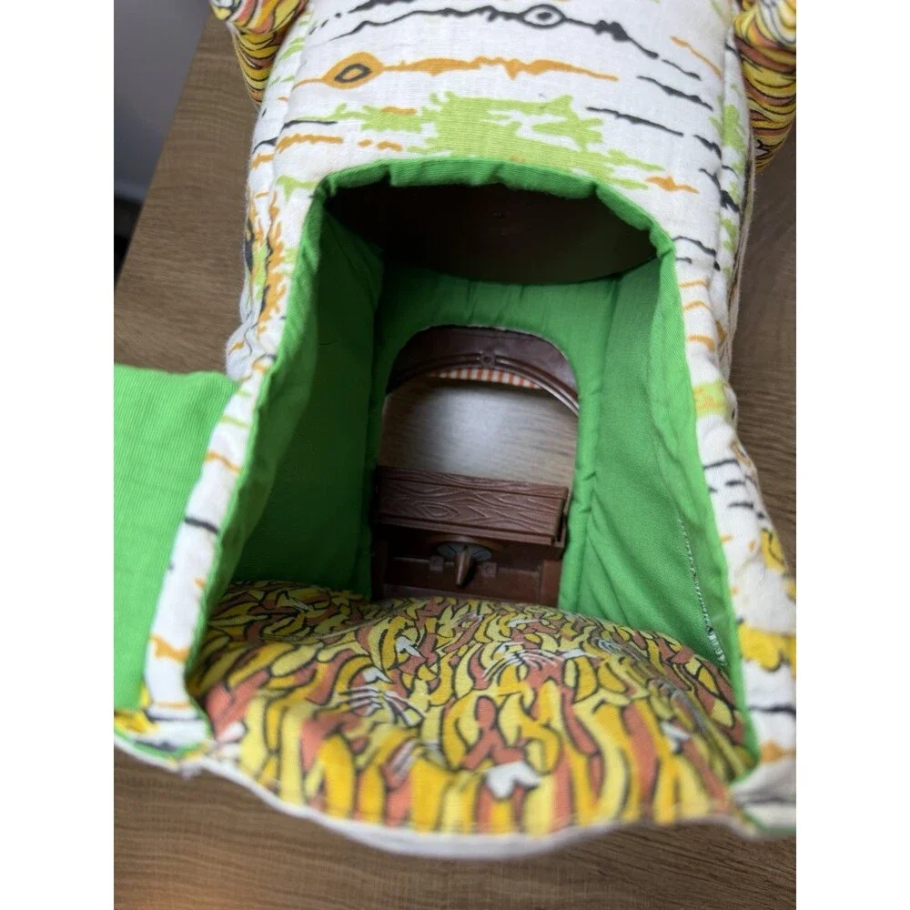 Vintage 1980 Fisher Price Woodsey Squirrel Tree Log House & Airport Hangar